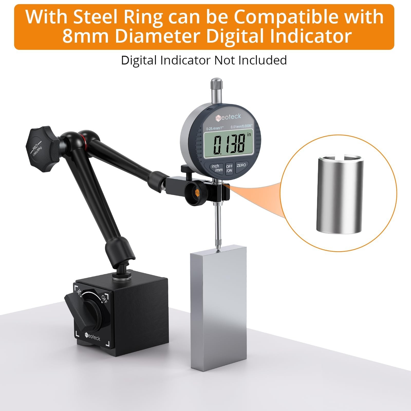 Magnetic Base Stand for Dial Indicator - 176lbs Strong Magnetic Force, Flexible