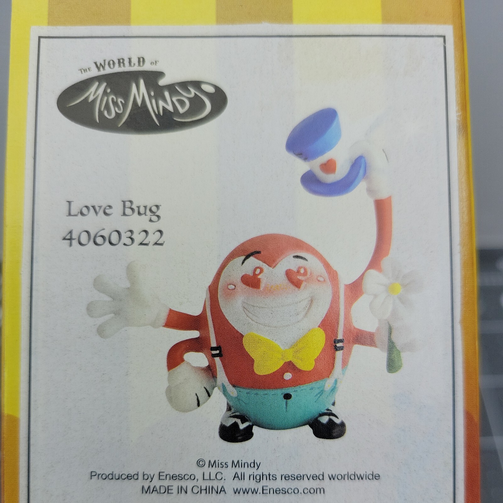 Enesco The World of Miss Mindy Love Bug Stone Resin Figurine, 3.2", Multicolor