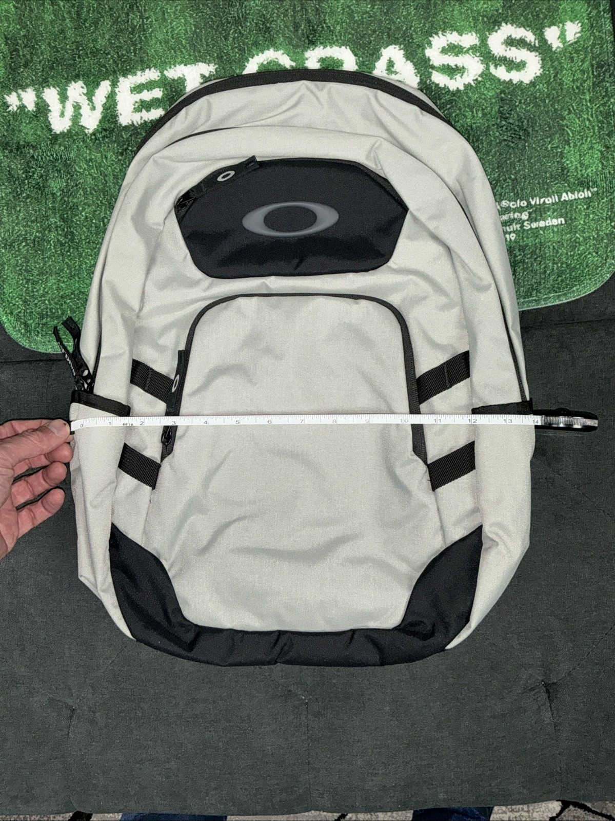 Oakley Backpack Gray/Black Zip Padded Adjustable. Great For Back To School.