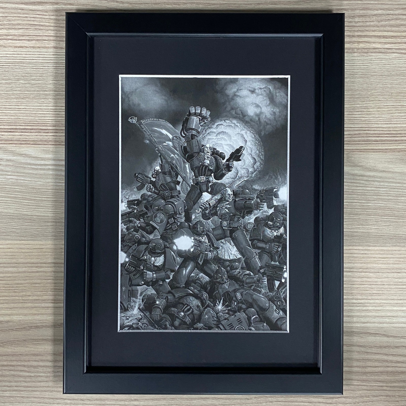 CRIMSON FISTS FRAMED ART. DAVE GALLAGHER, SPACE MARINES, WARHAMMER 40K 40,000