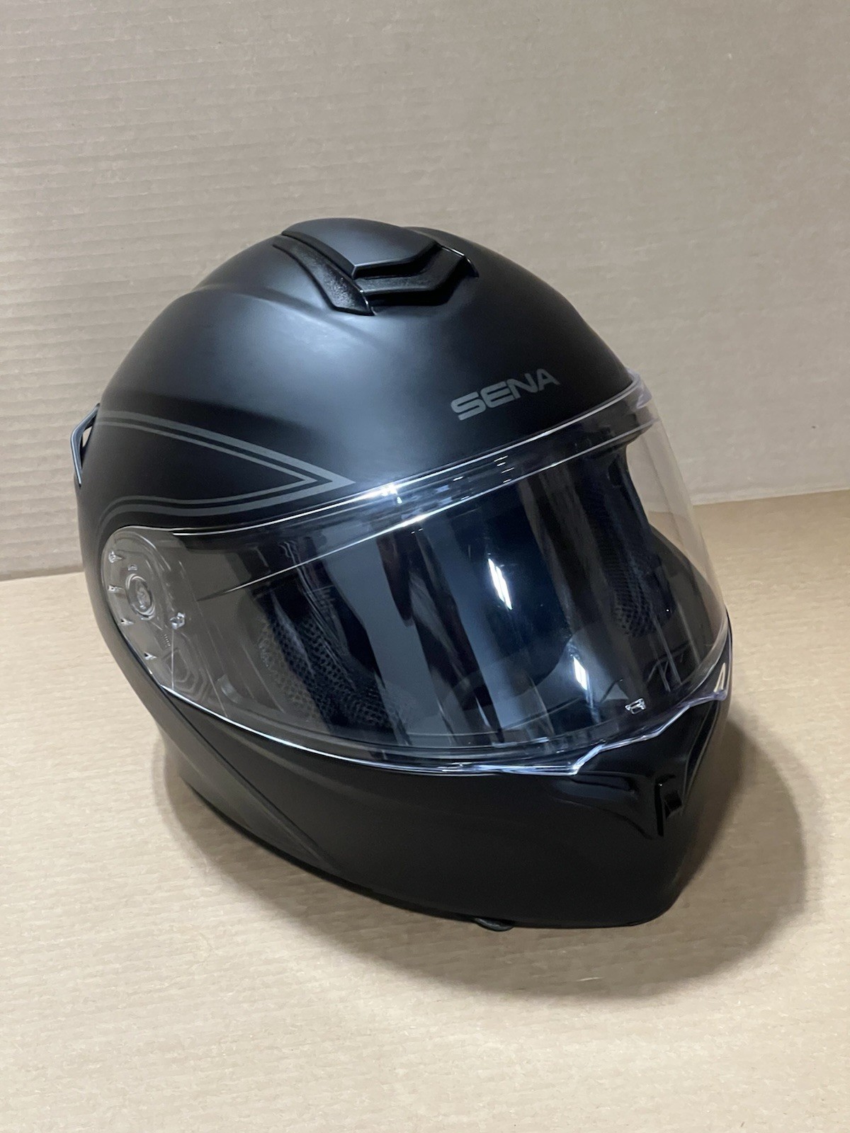 (M) Sena Outrush Modular Flip-up Motorcycle Helmet Matte Black Bluetooth