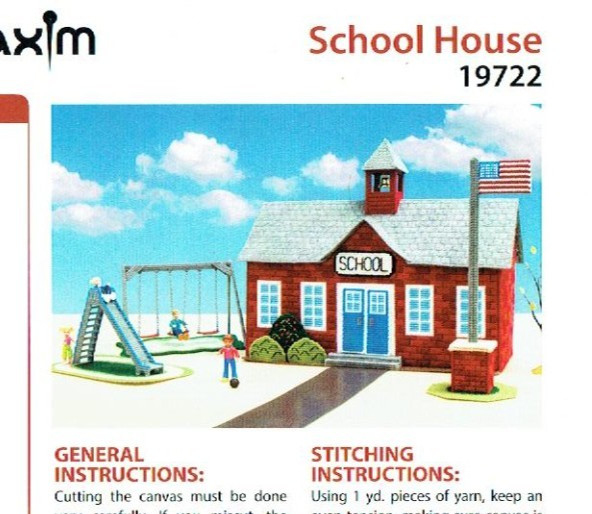 SCHOOL PLAYSET  7ct plastic canvas  PATTERN  (#TF0575)