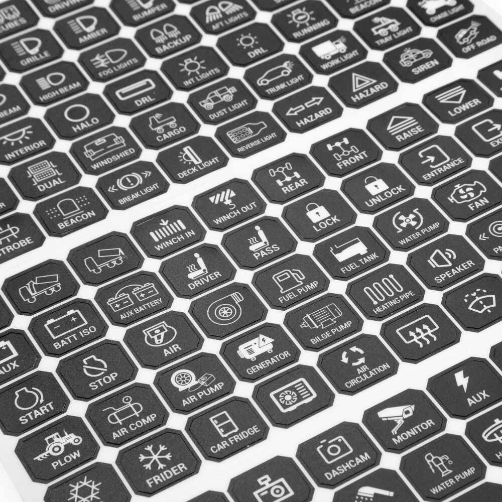 Auxbeam Switch Panel Sticker For 6/8 Gang Switch Panel Switch Control Label 160x