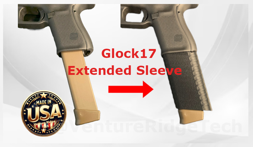 Glock 17 - 31 / 33rnd magazine sleeve grip spacer adapter for 33 round mag