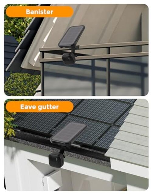 2-in-1 Gutter Mount for Blink Camera & Solar Panel, Compatible with Blink