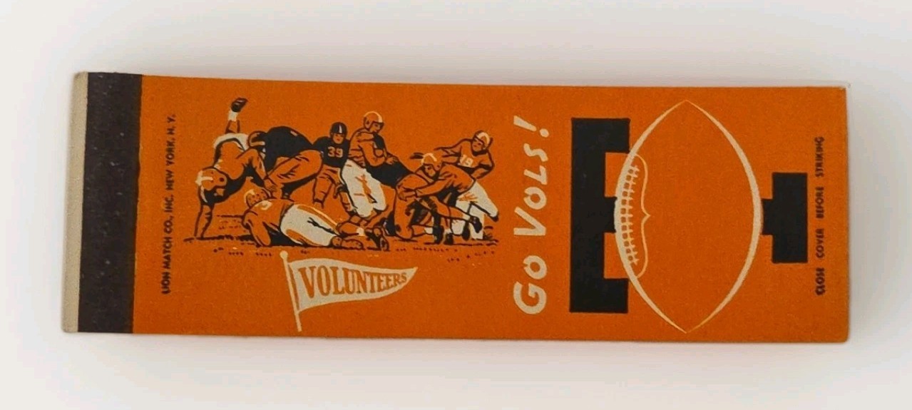 Vintage 1959 University of Tennessee Football Scedule Matchcover Matchbook Vols