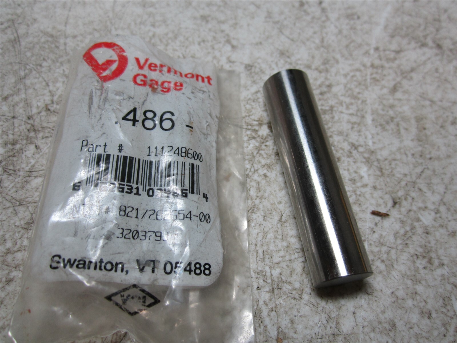 Vermont Gage (111248600) 0.486 Diameter Class ZZ Pin Gage