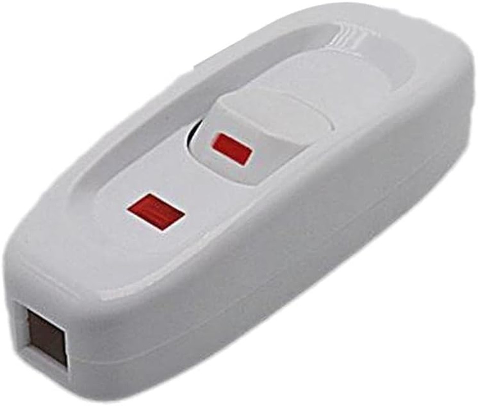 White On/Off Inline Switch Table Lamp Desk Light Cord Cable Switch 110-250V On/O