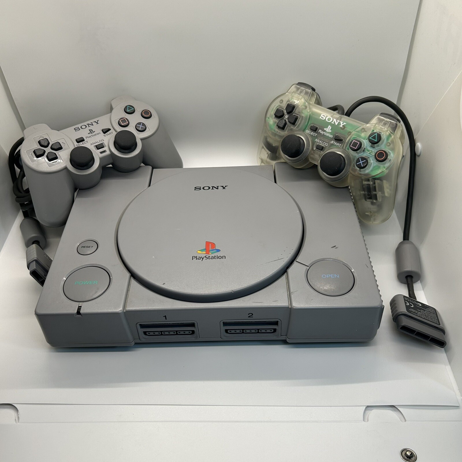 Sony PS1 Console SCPH-9001, 2 Controllers, Ready 2 Rumble Golden Tee Golf TESTED