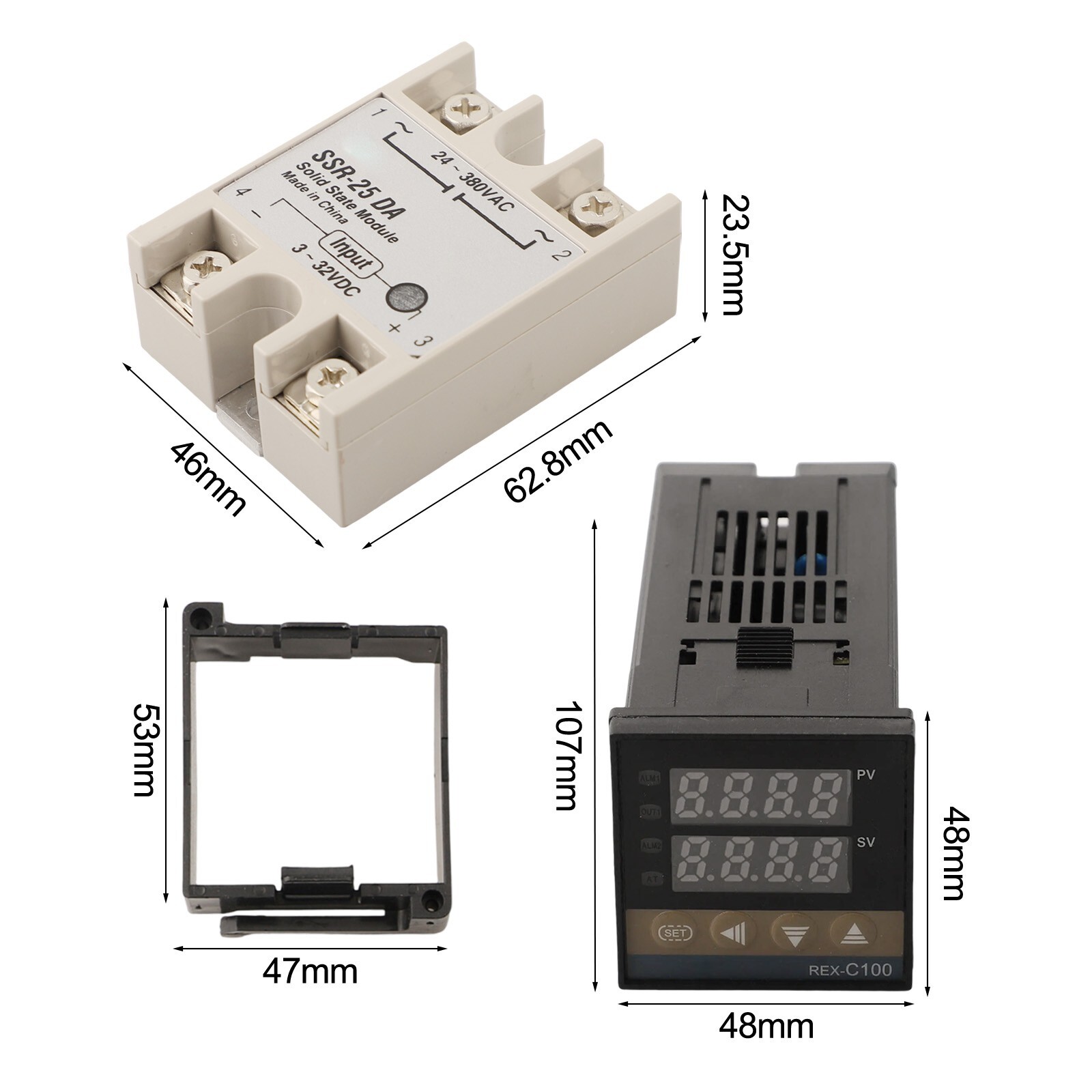 REX-C100 for SSR DN+ for SSR-25DA+M6 British Temperature Controller And
