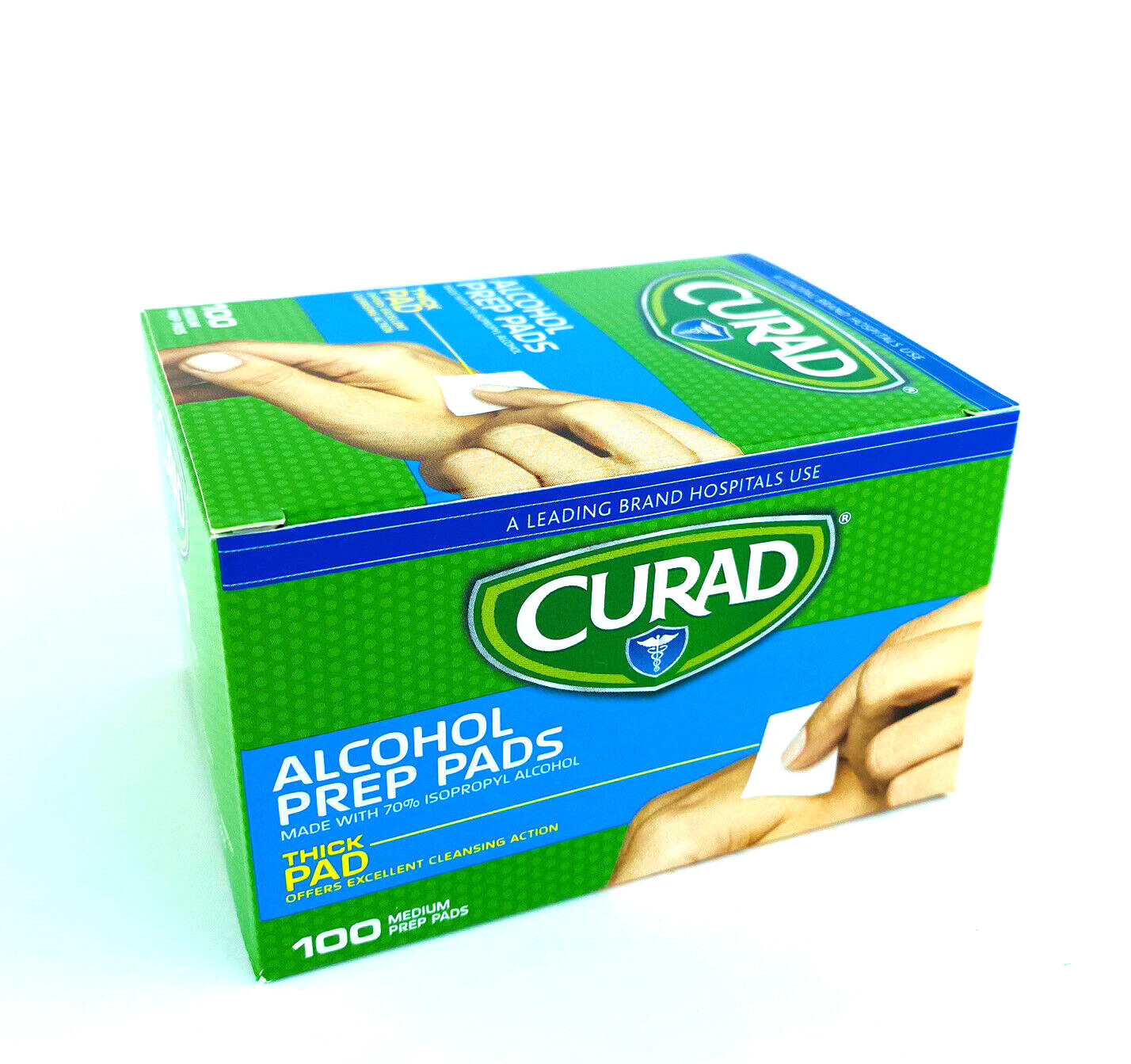 100 CURAD ALCOHOL PREP PADS SEALED THICK MEDIUM NEW