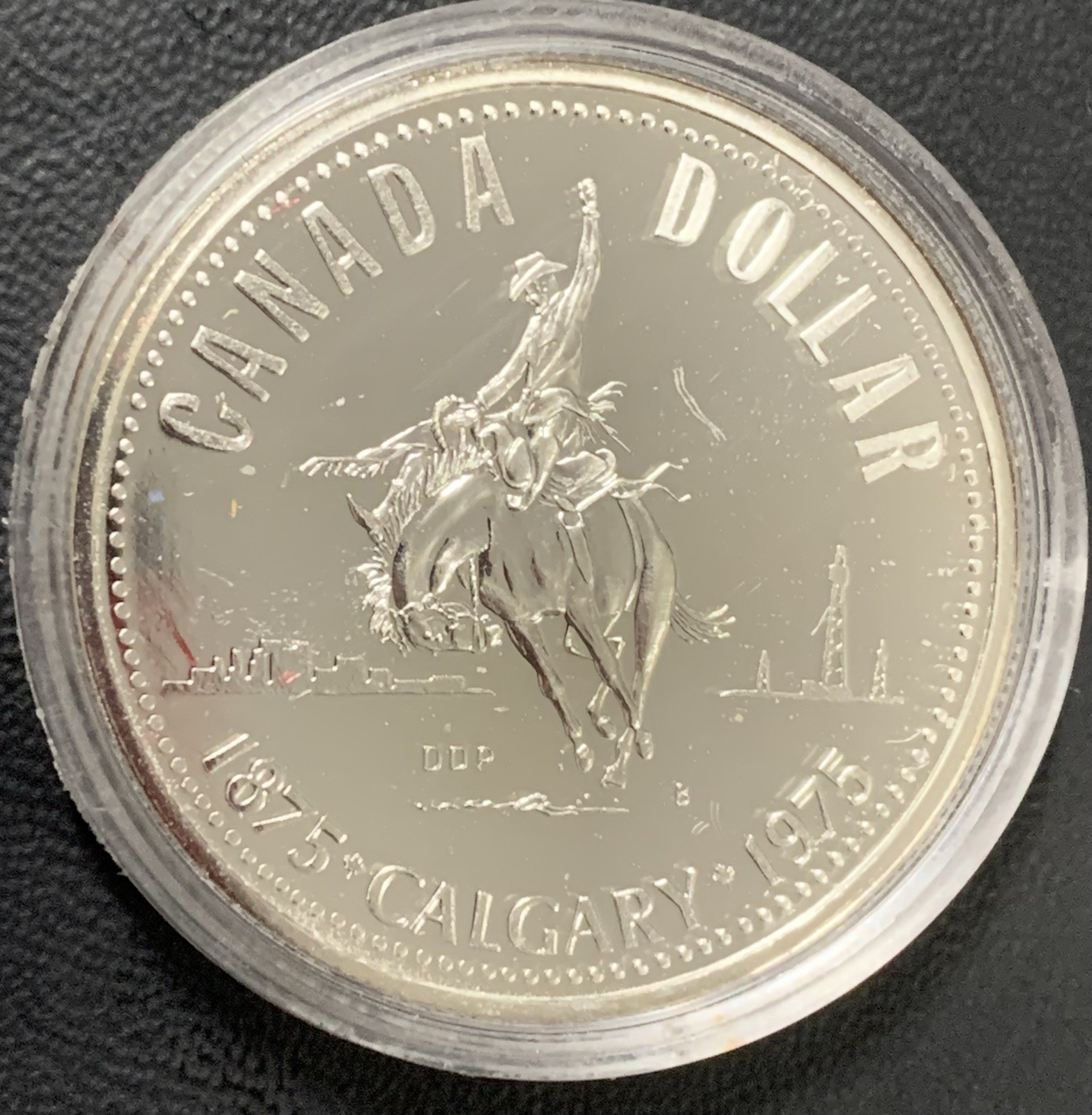 Canada 1975 Silver Dollar, Calgary 100th Anniversary, PL+++++