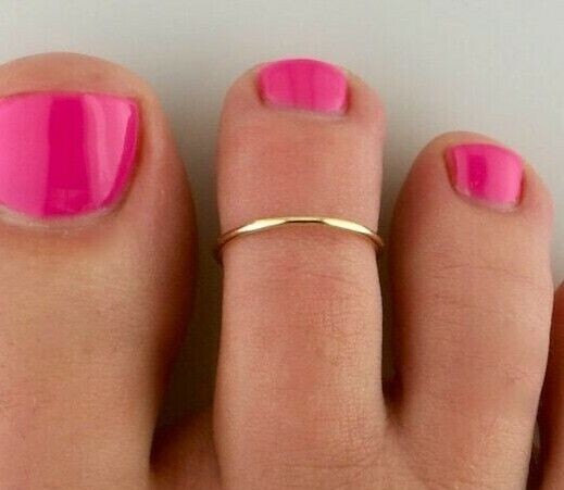 VALENTINE GIFT 4 WOMEN'S Solid Metal 925 Silver Dainty Plain Band Toe Ring