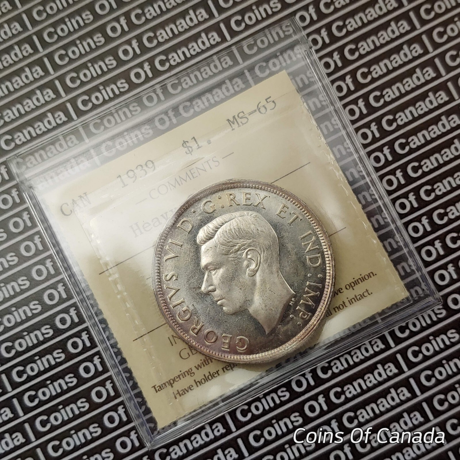 1939 Canada $1 Silver Dollar Coin - ICCS MS 65 Heavy Cameo - Rare #coinsofcanada