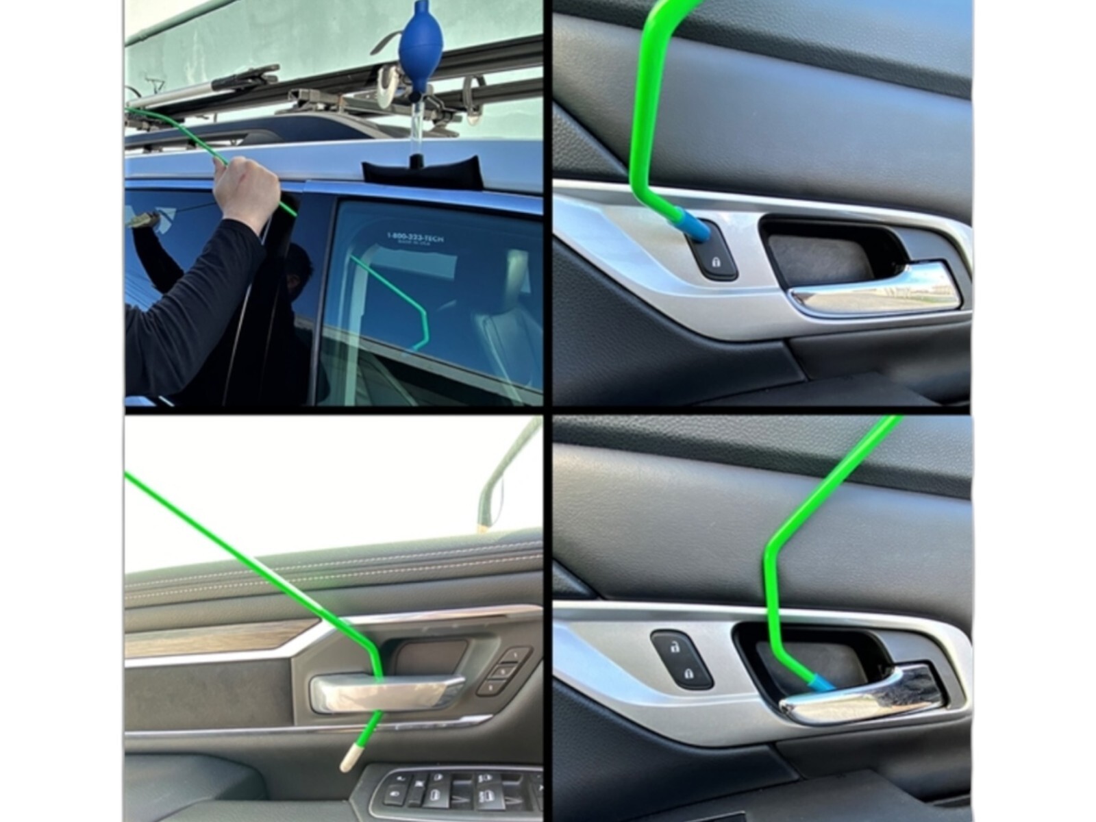 AccessTools - Large Super Air Wedge + Long Reach Car Opening Stick Tool - Bundle