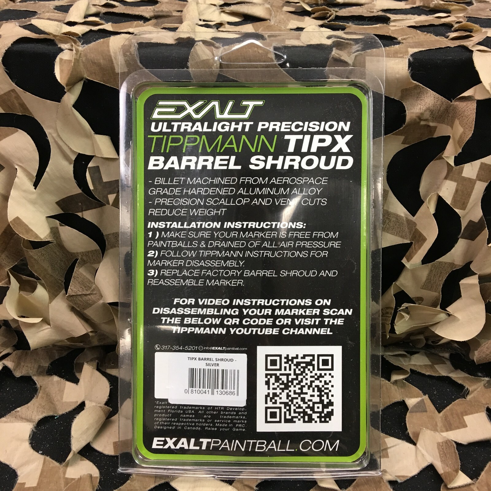 NEW Exalt Tippmann TiPX Precision Barrel Shroud - Silver
