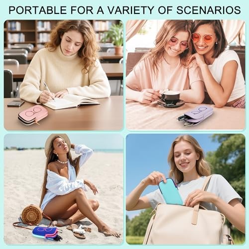 KKP Double Eyeglass Case | Sunglasses Cases with 2 Compartments Light Blue