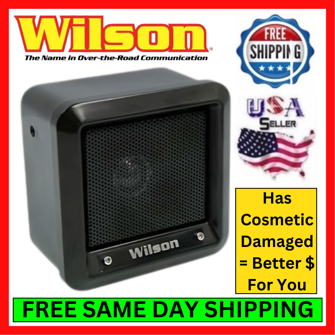 Wilson 305600BLK 5" External CB Radio Extension Speaker 4 Ohm 10W Chrome Bracket