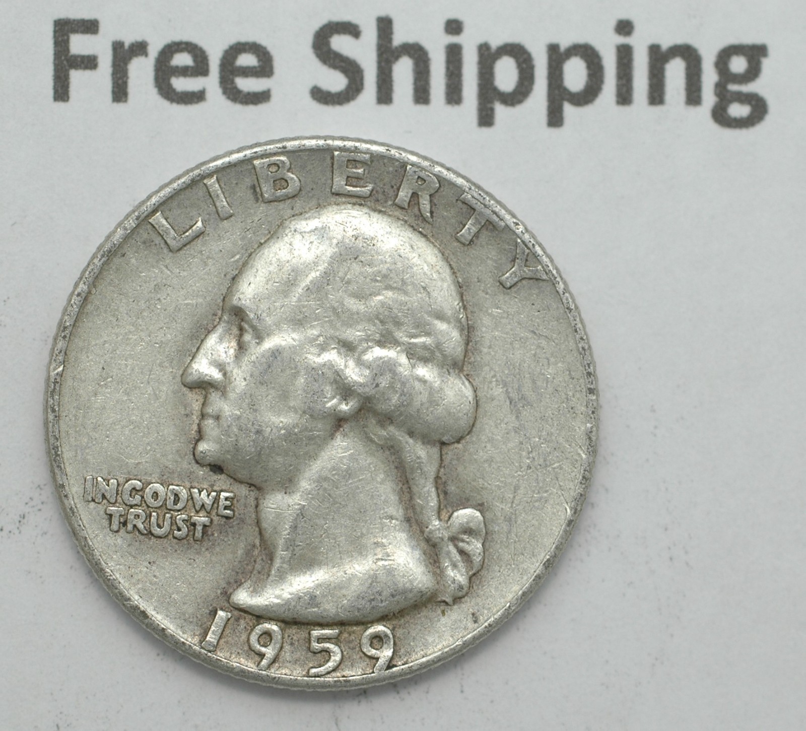 1959 D Washington Silver Quarter Denver mint mark Free Shipping