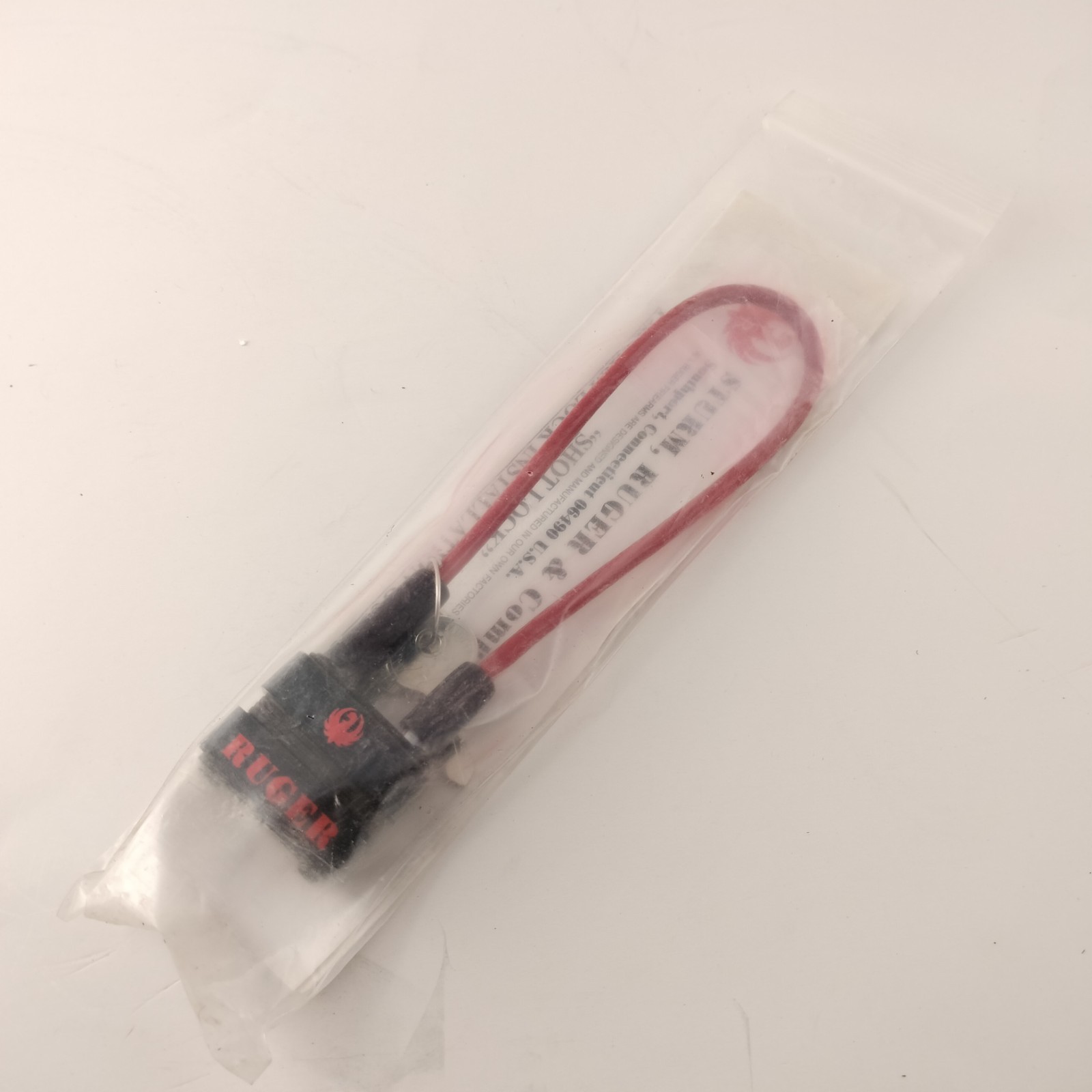 New Ruger Genuine OEM Shot Lock Black&Red Cable Gun Lock w/2 Keys Safety Firearm