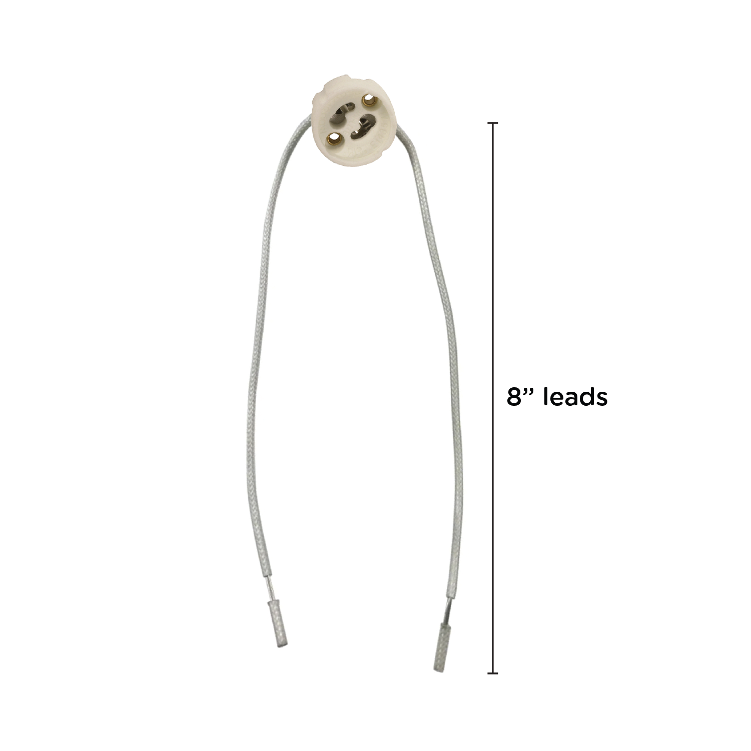 Satco 90-1552 Ceramic GU10 LED Halogen Light Socket With 8" Inch Wires Leads