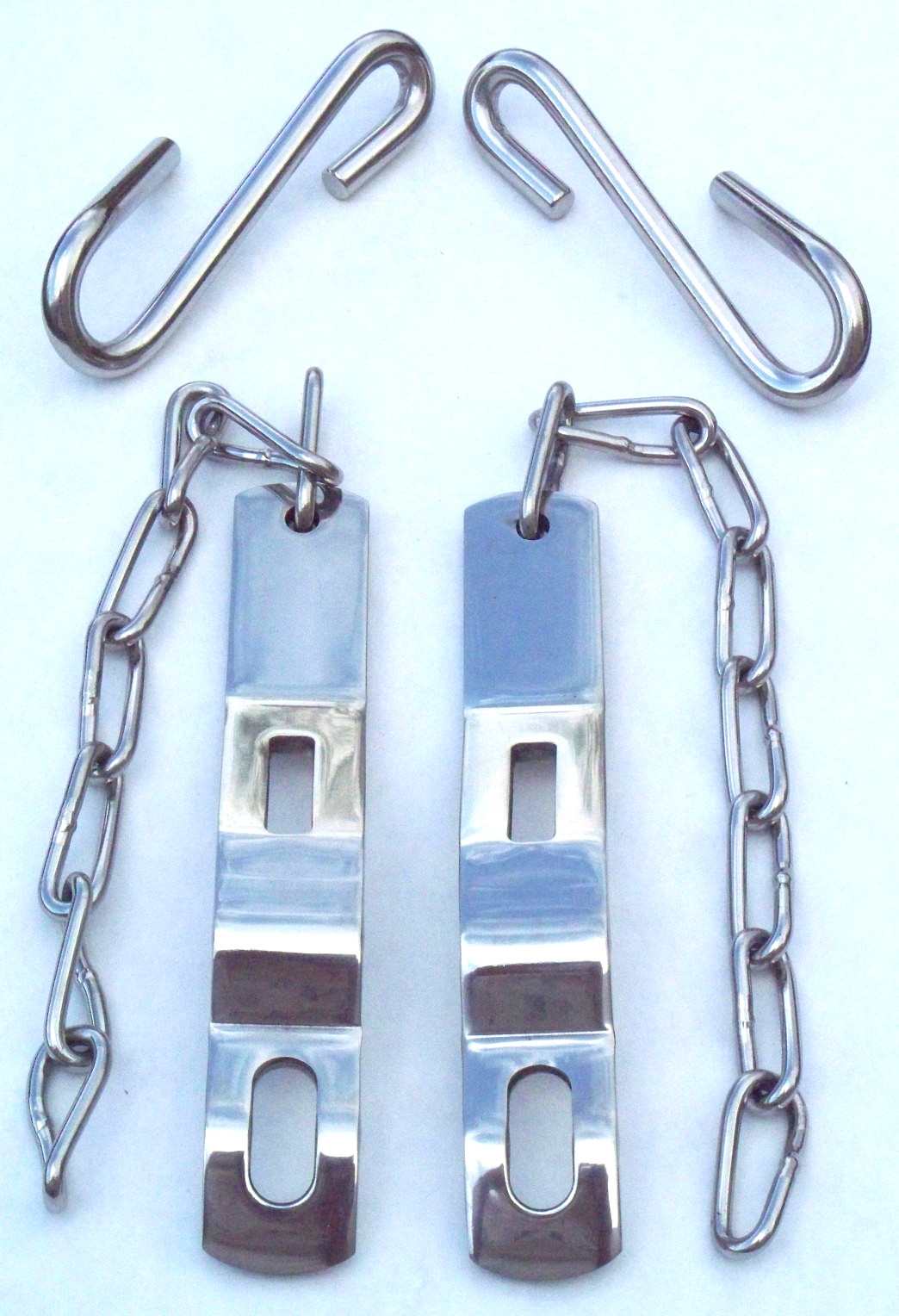 58 59 60 61 62 63 64 65 66 Chevy/GMC Fleetside Polished SS tailgate chains pair