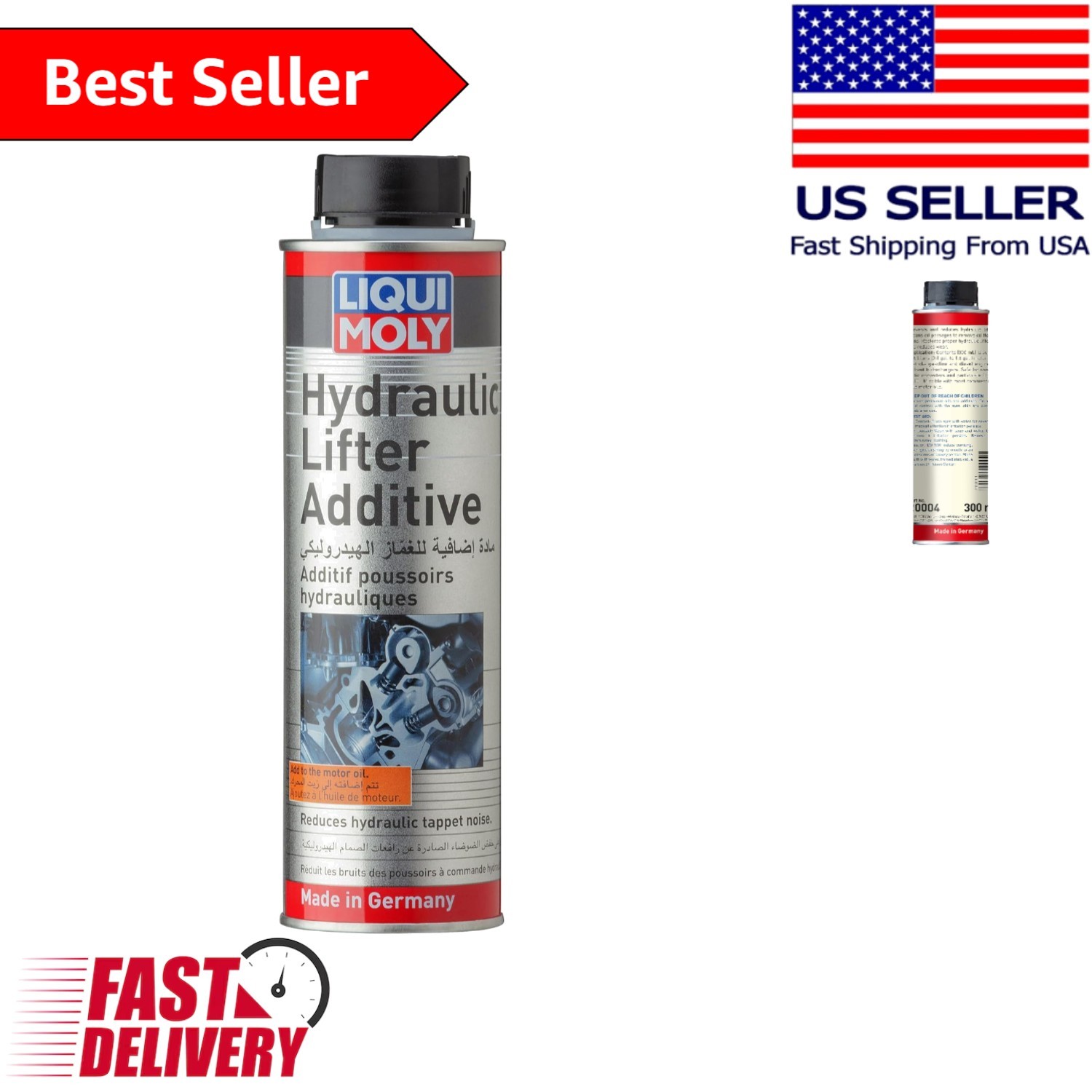 300ml Hydraulic Lifter Oil Additive - Noise Reduction for Gas & Diesel Engines