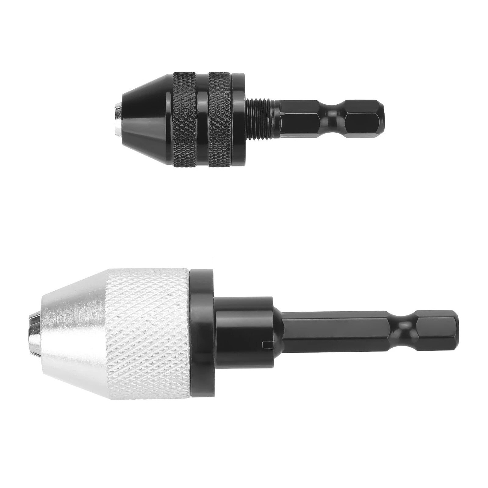 2x Keyless Drill Chuck Adapter 1/4" Hex Shank For Power Screwdriver Quick Change