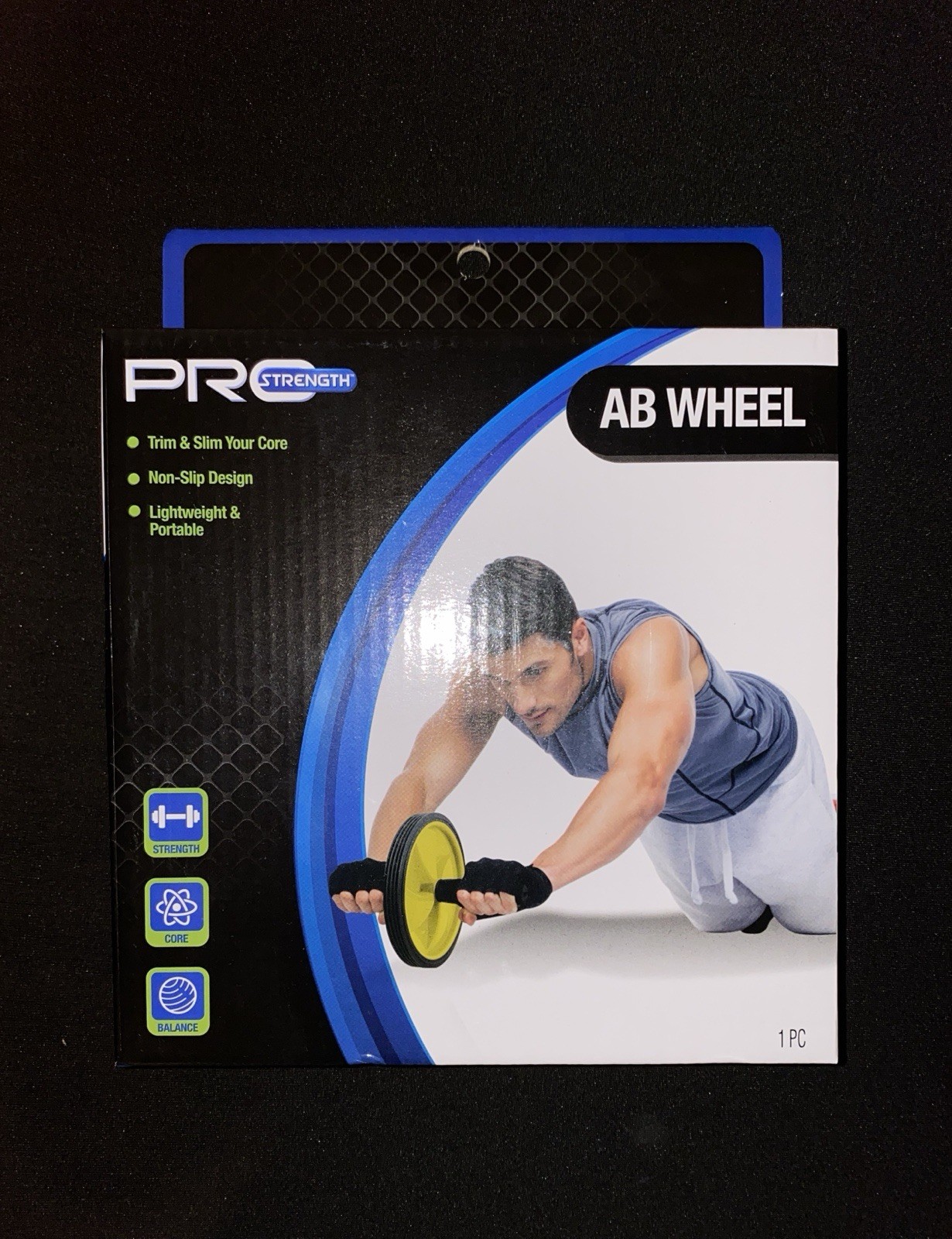 Abs Core Wheel Pro Strength Black/Yellow Lightweight Portable Strength Balance!