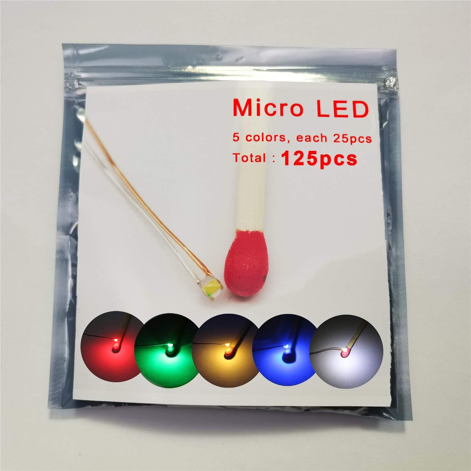 125pcs Presoldered Micro Litz Wired Leads Mix Smd Led 0603 + Mutiresistor New