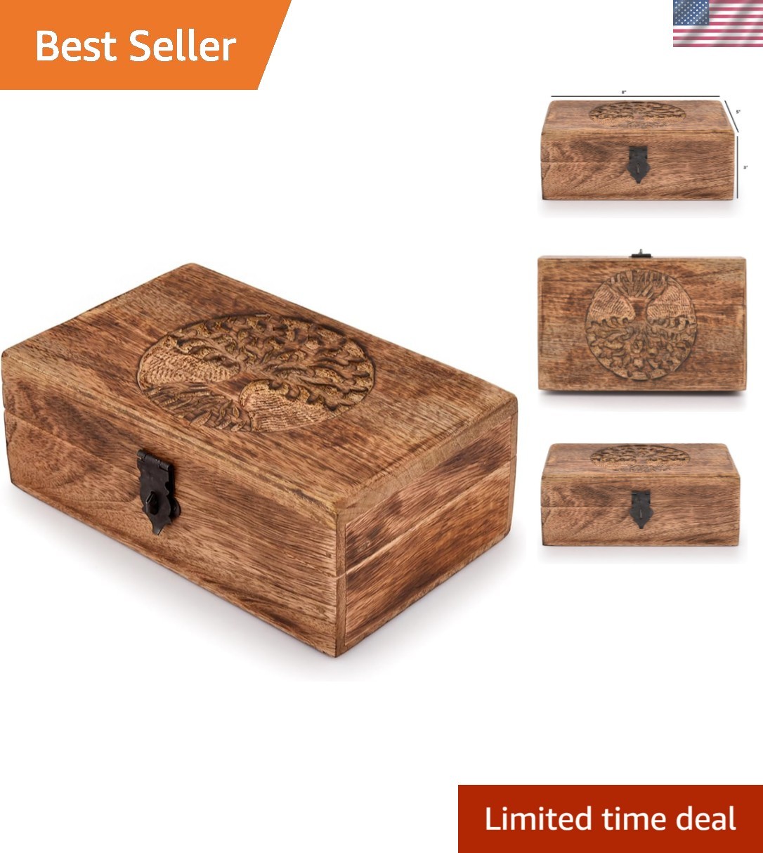 Vintage Style Tree of Life Wooden Keepsake Box - Perfect Gift for All Occasions