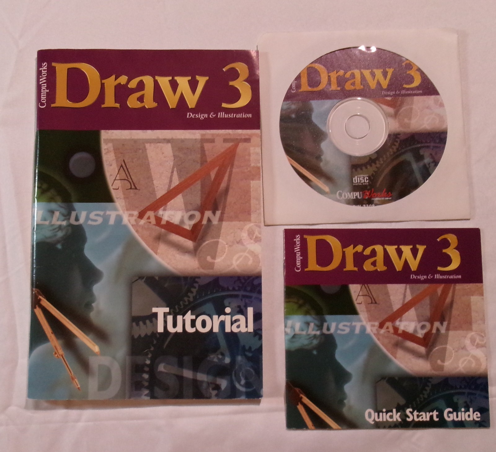 Draw 3 Compu Works - Design & Illustration CD-Rom Disc for Windows PC