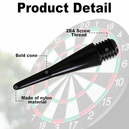 200 Pack 2BA Thread Soft Dart Tips - Premium Plastic Replacement Points,