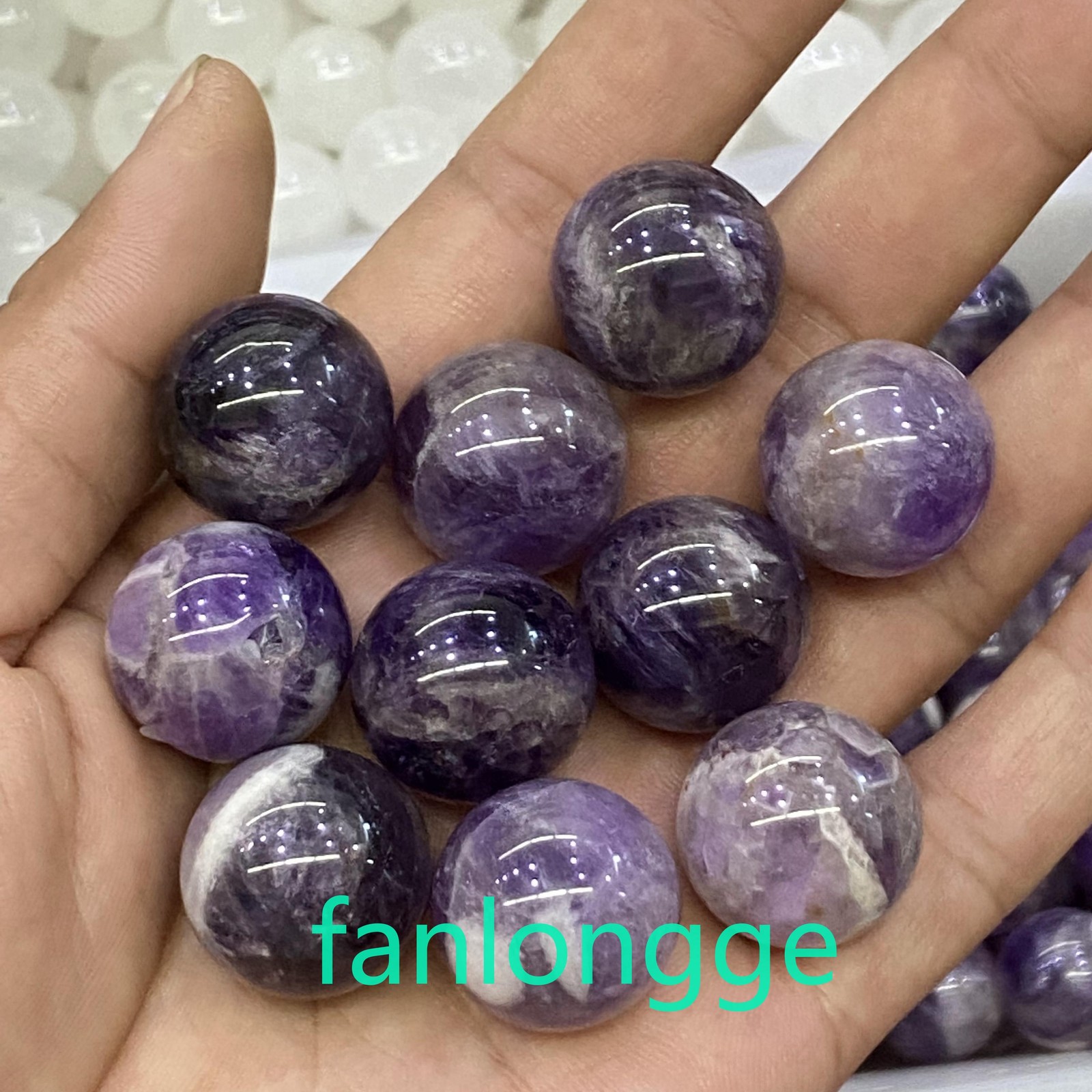 5pcs Natural dreamy Amethyst Ball Quartz Crystal Sphere Gem Reiki Healing 20mm
