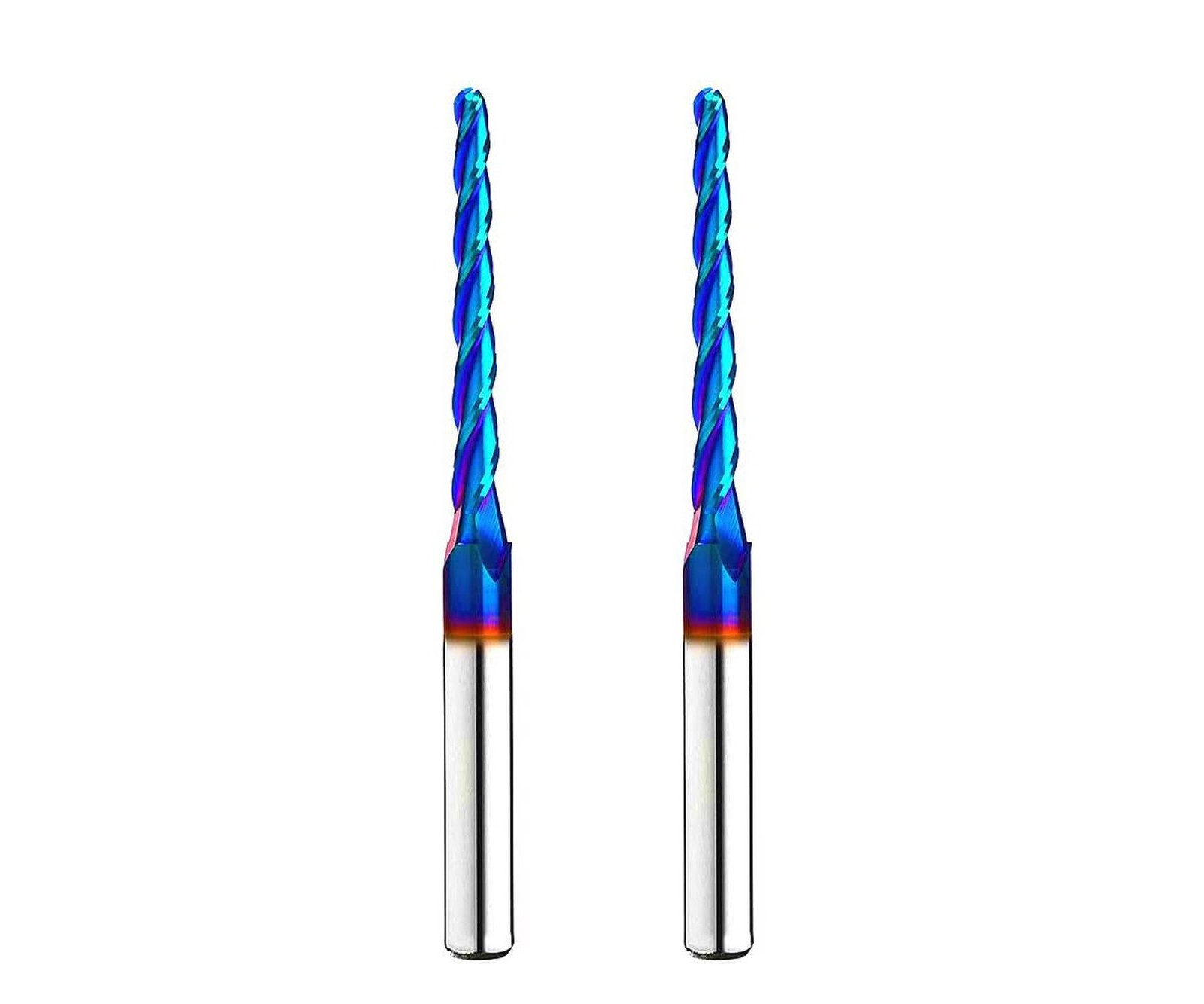 2PCS BRB228 Milling Cutters Ball Nose Solid Carbide Up Cut CNC Spiral Bits NA...
