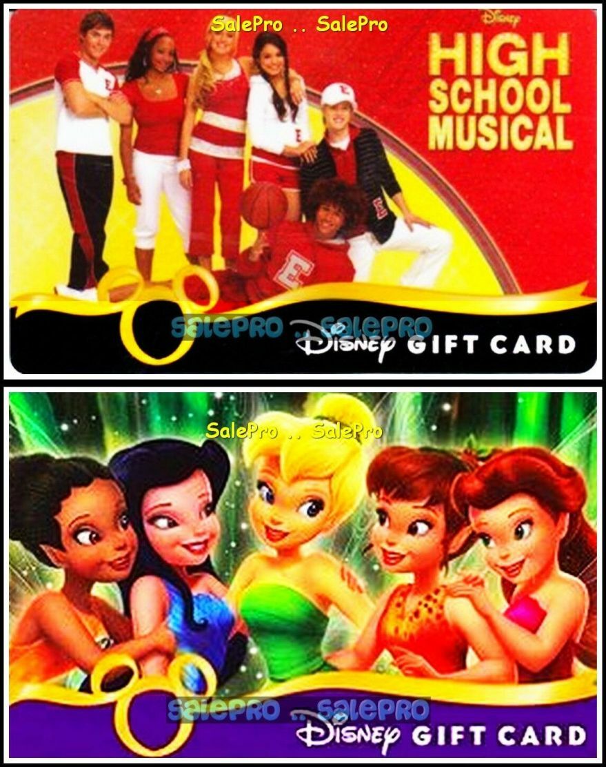 2x DISNEY SCHOOL MUSICAL TINKER BELL MAGIC MOMENTS COLLECTIBLE GIFT CARD LOT