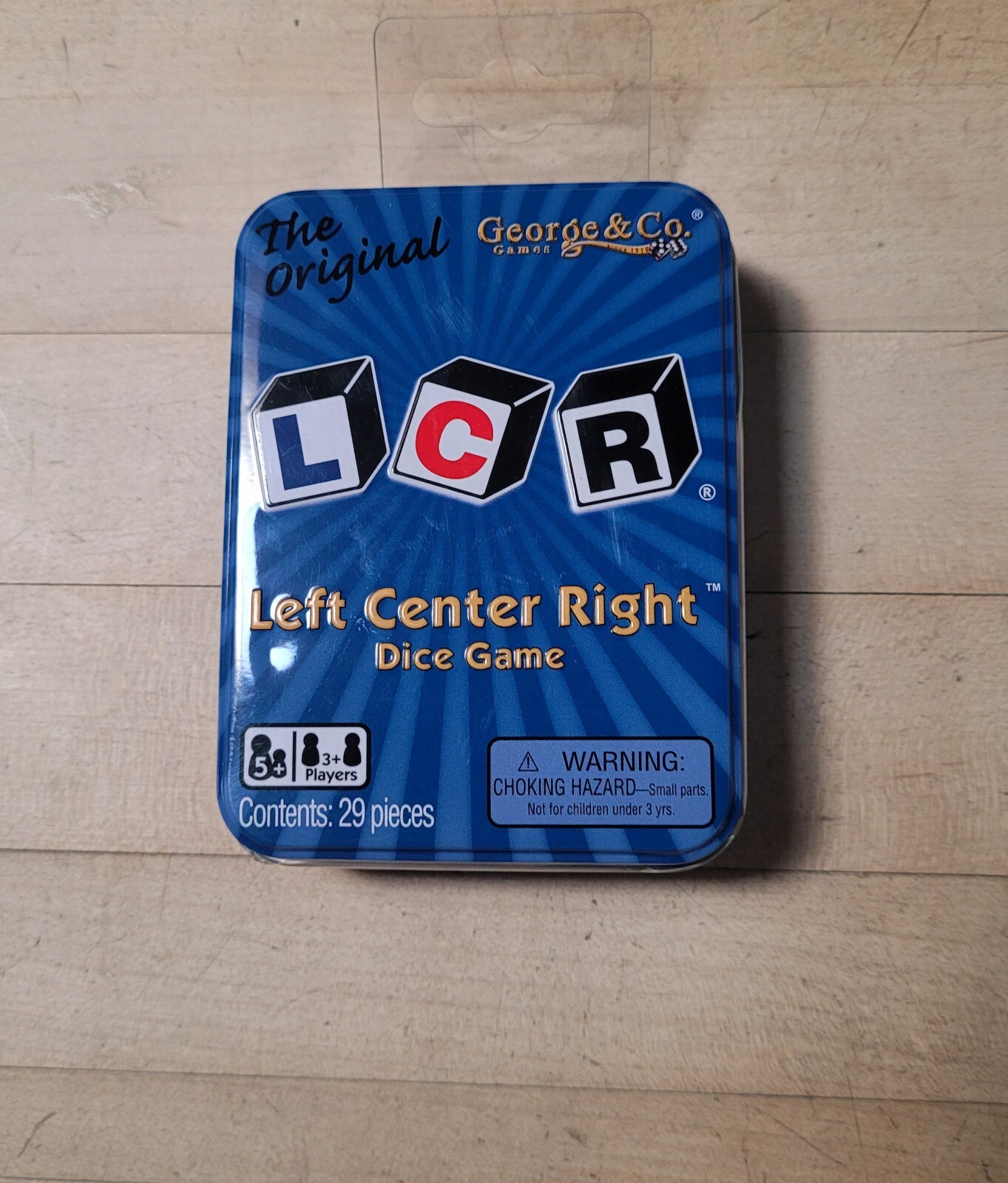 LCR® Left Center Right™ Dice Game - Blue Tin-NEW