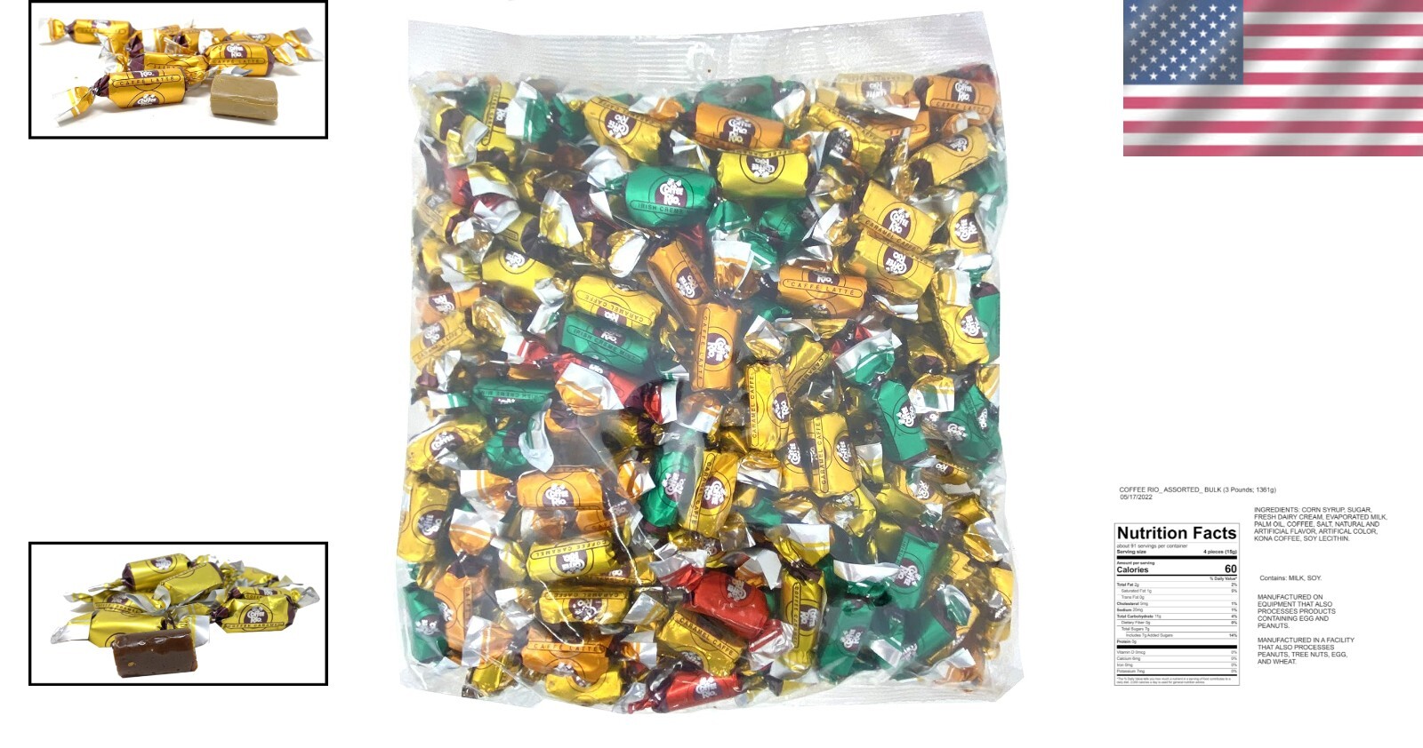 Individually Wrapped Coffee Candy—Perfect for Buffets & Office Bowls (3 lbs)