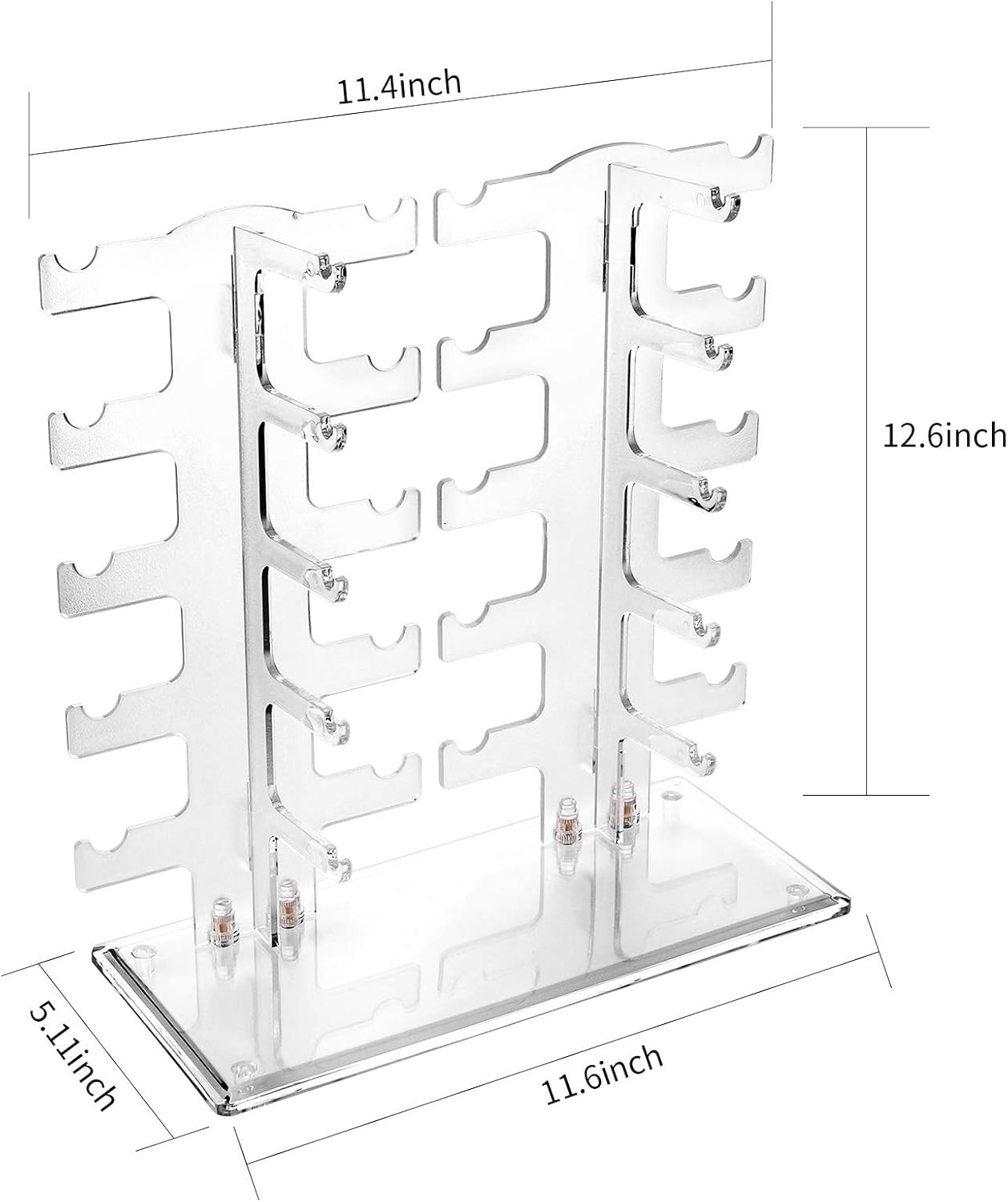 2 Row Sunglasses Rack Holder Glasses Display Stand Transparent