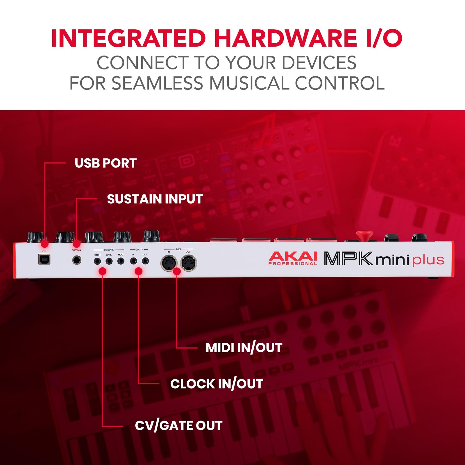 MPK Mini Plus - USB MIDI Keyboard Controller with 37 Mini Keys, 8 MPC Pads, Sequ
