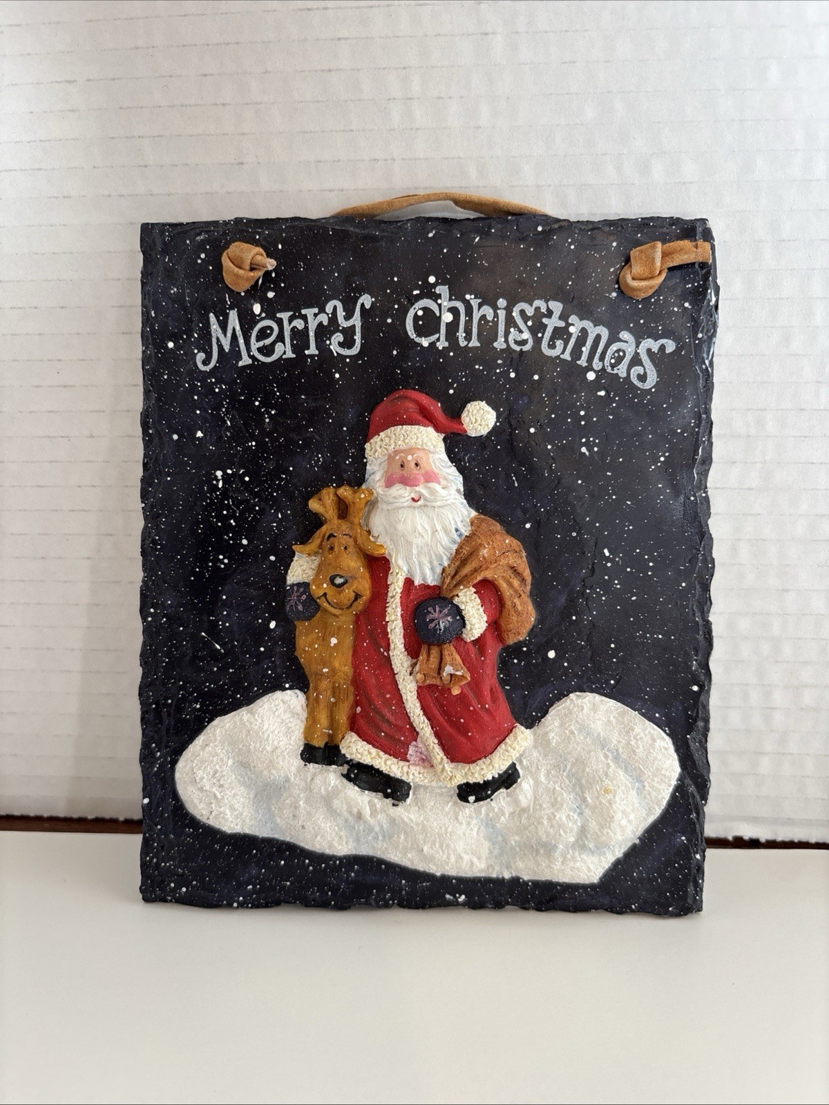 Merry Christmas & We Believe & Let It Snow. Three Wall Plaques w/ Santa /Snowmen