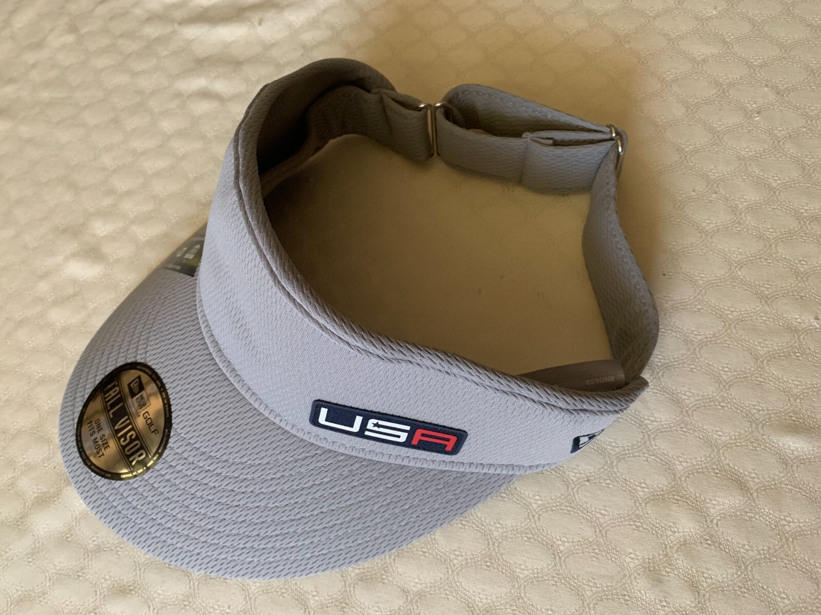 New U.S. RYDER CUP TEAM Golf Gray Tall Sun Visors Adjustable USA Logo B