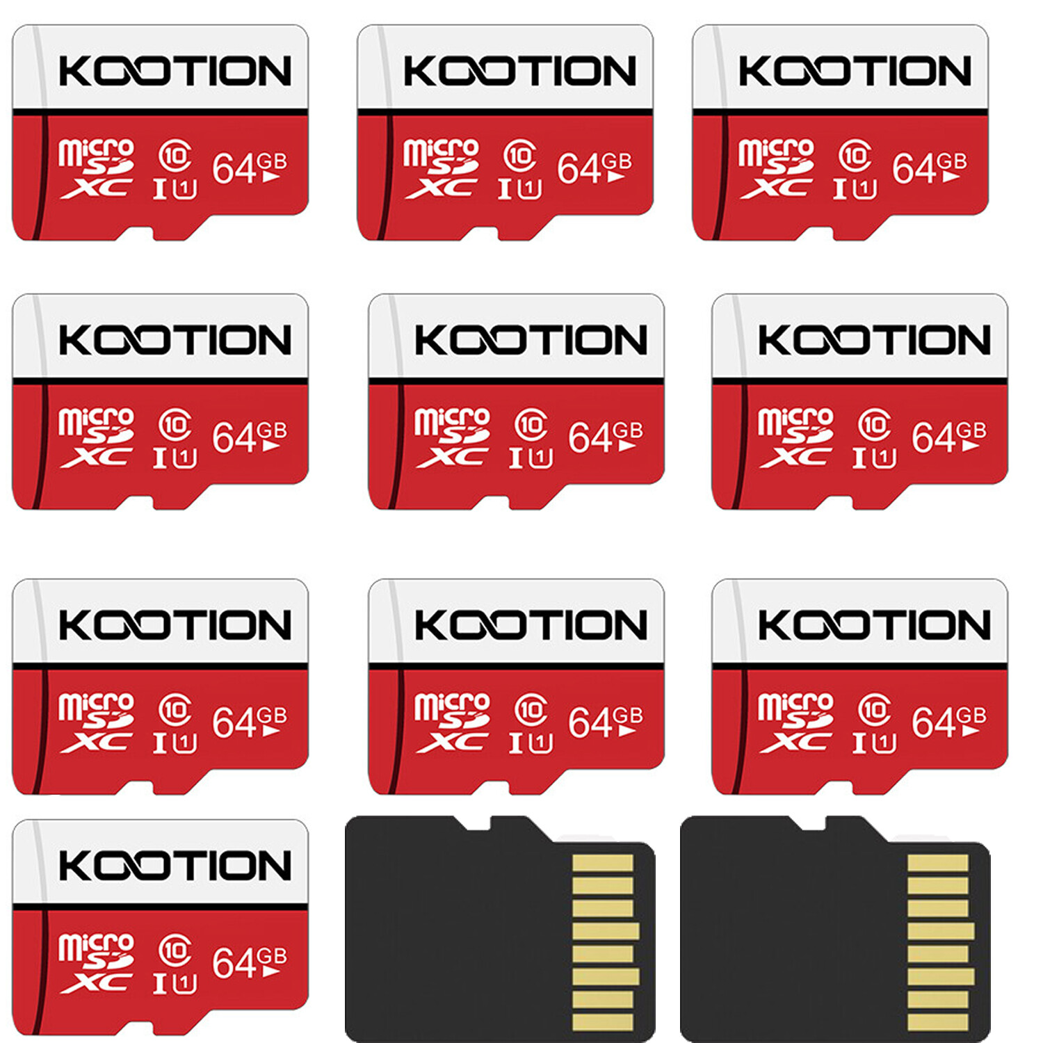 Kootion 64GB 20PCS Micro SD Ultra SDXC Memory Card C10 High Speed SD Card