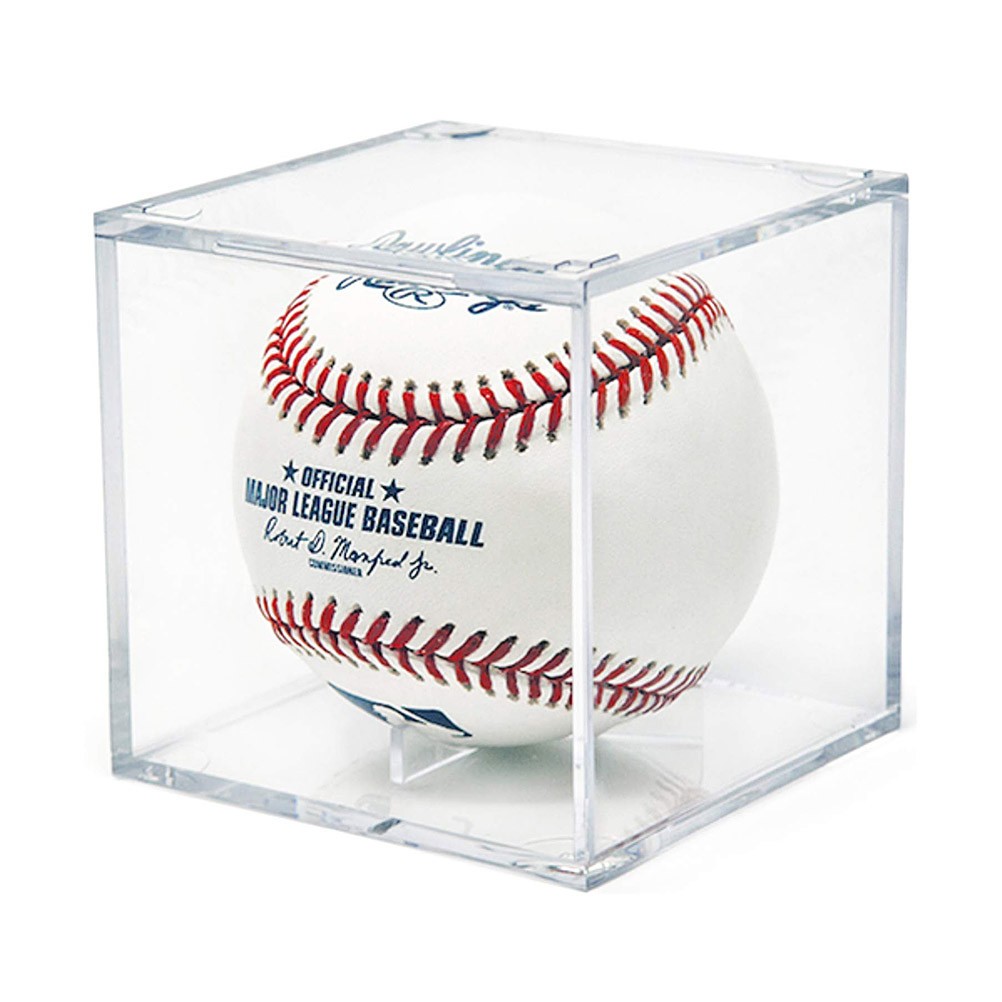 2Pcs Transparent Acrylic Baseball Holder with Stable Cradle for Display