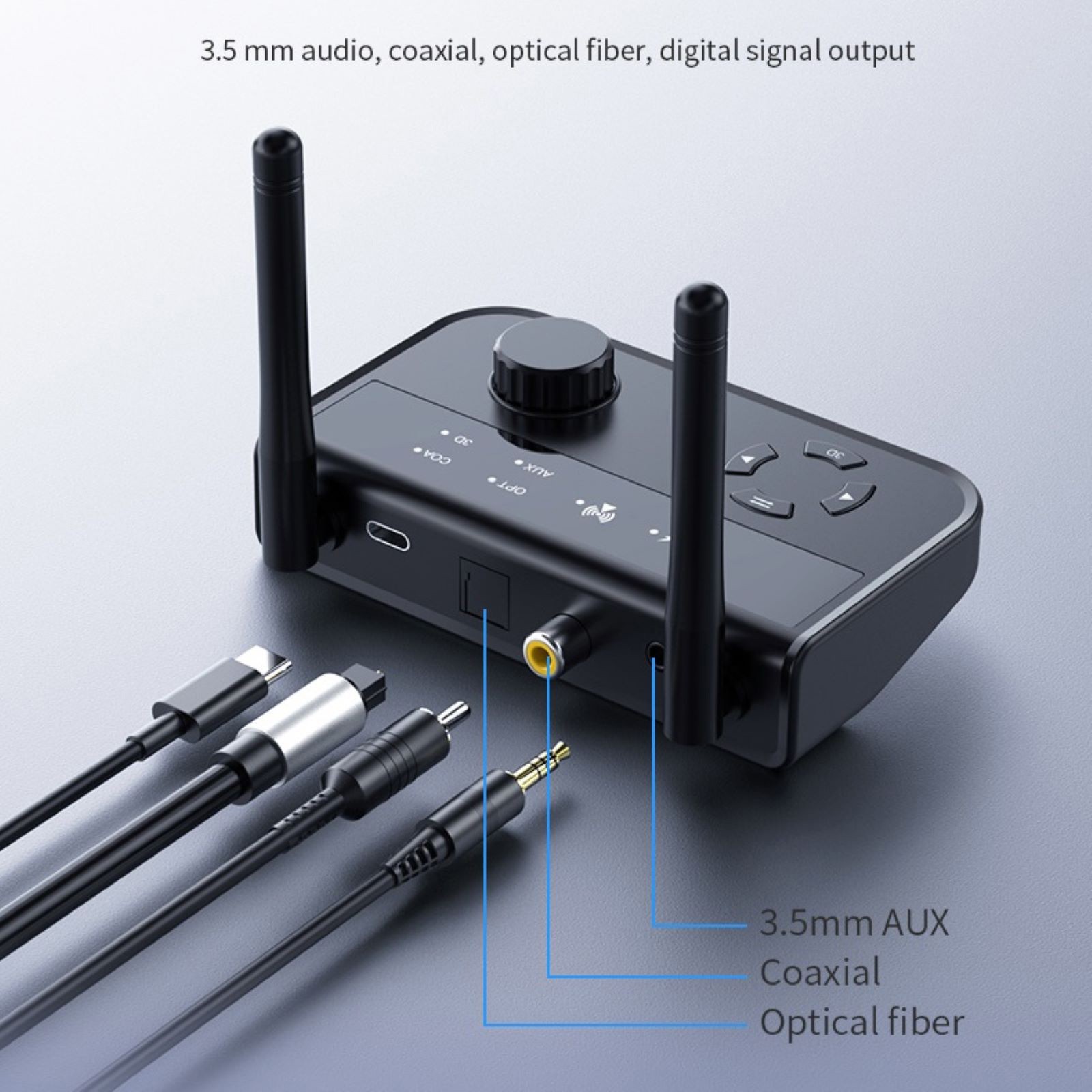 1* Bluetooth 5.3 Receiver With two way interface supports plug and play