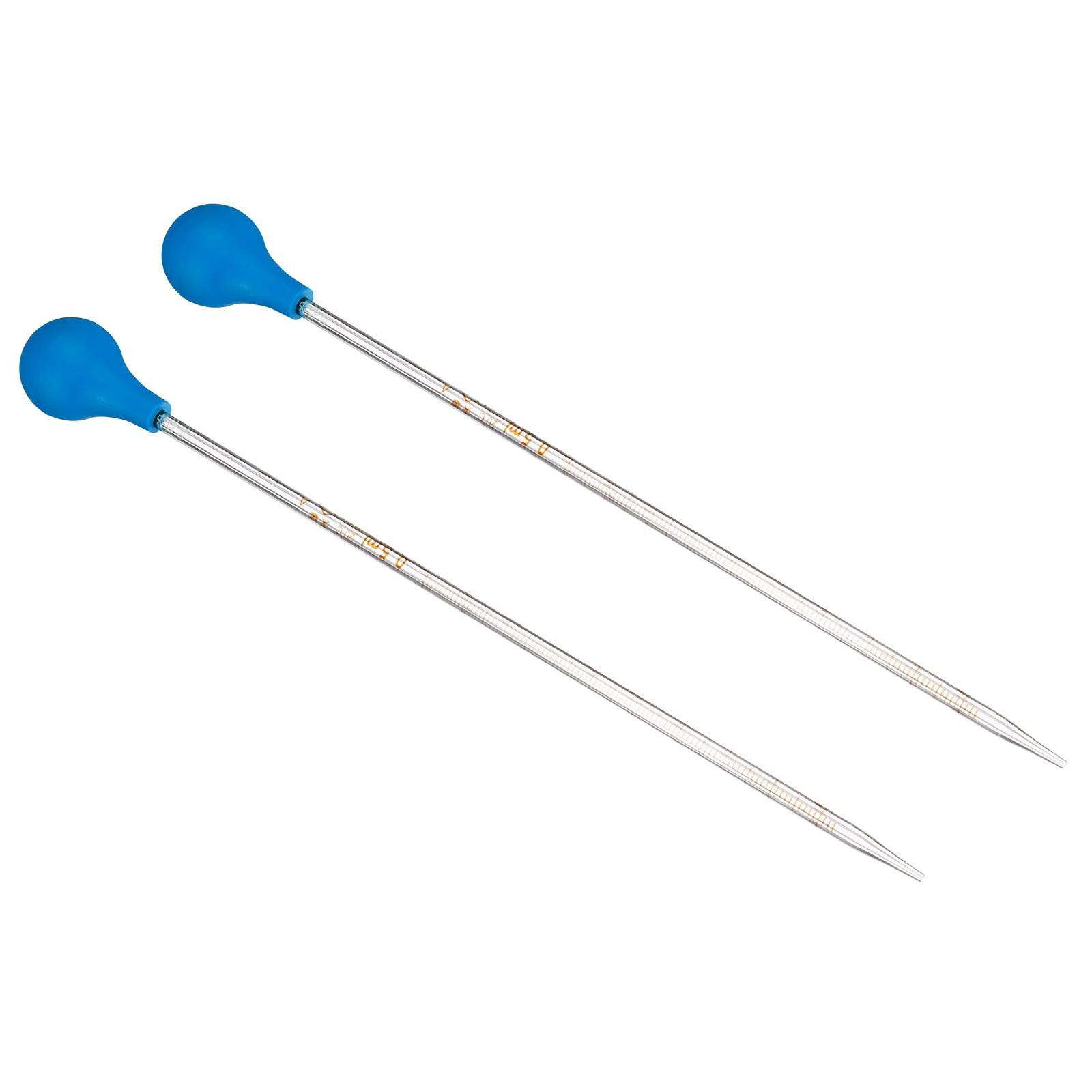Graduated Dropper Pipettes Kit, 2pcs 0.5ml Pipette with Rubber Cap, Clear