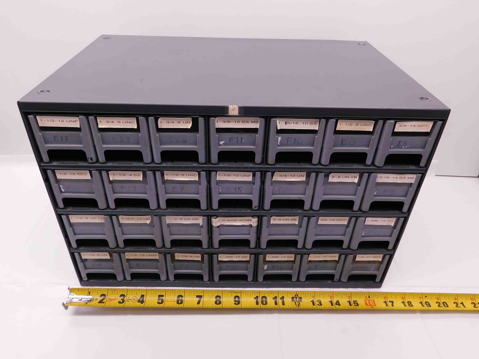 28 DRAWER MACHINIST TOOL STORAGE CABINET FOR GAGES HARDWARE 17.125" X 11" X 11"