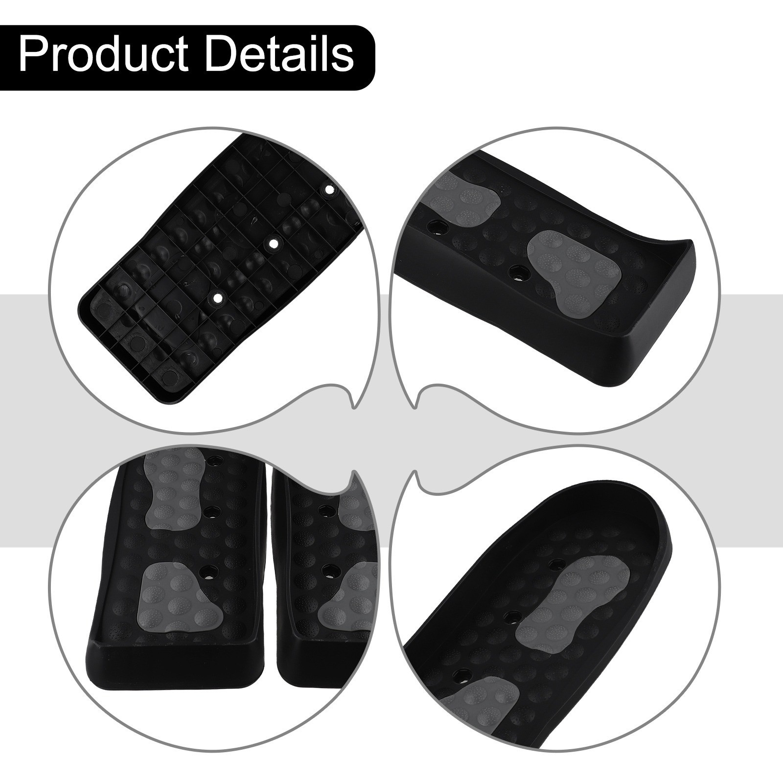 Sleek Black Design Elliptical Machine Footpedal Set Compatible with All