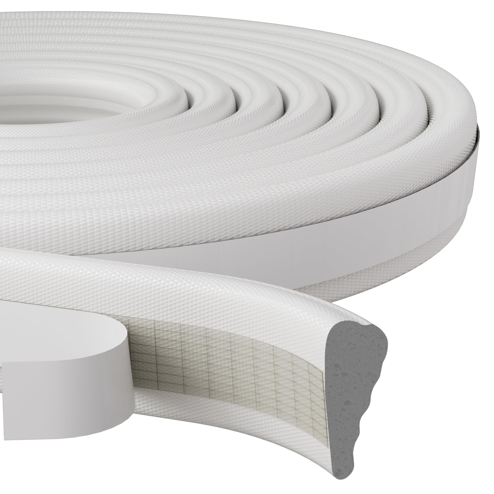 118”Wedge Weather Stripping Door Seal Strip for 118 Inch, White