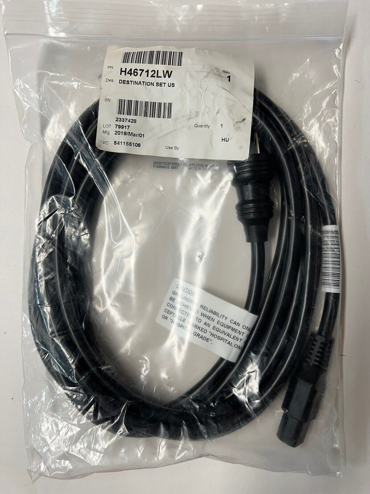 GE Ultrasound Power Cord Part Number 2388982~UNTESTED P15 08